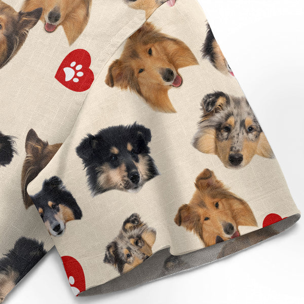 Rough Collie Hawaiian Shirt 100% Cotton