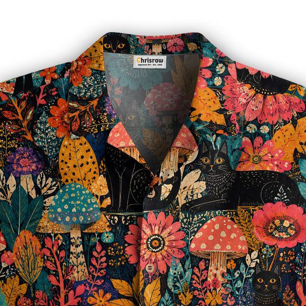 Chrisraw Yayoi Kusama Forest Cat Hawaiian Shirt