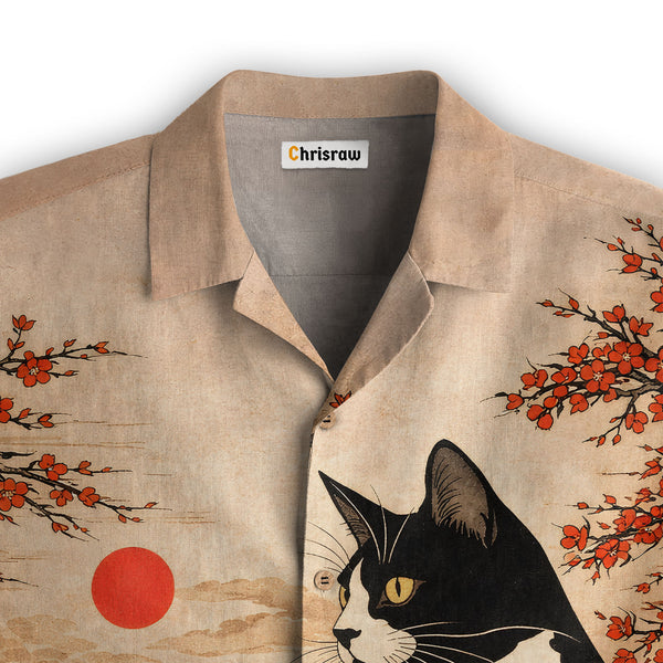 Chrisraw Sunset Cat Hawaiian Shirt