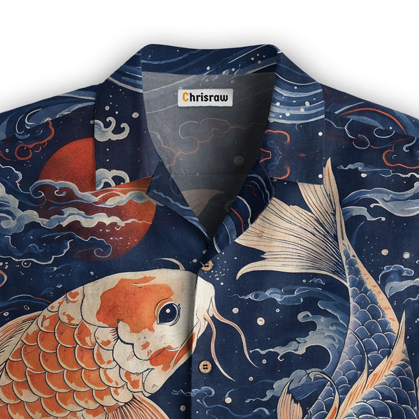 Chrisraw Two Koi Carps Hawaiian Shirt