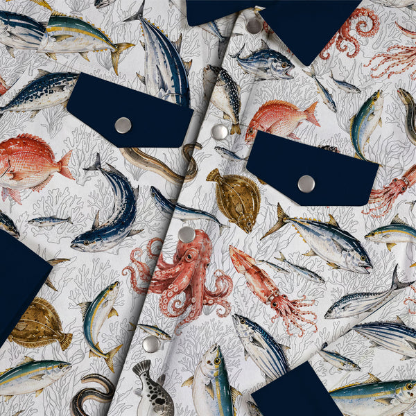 Chrisraw Sea Ocean Canvas Jacket | All-Over Print Cotton Jacket