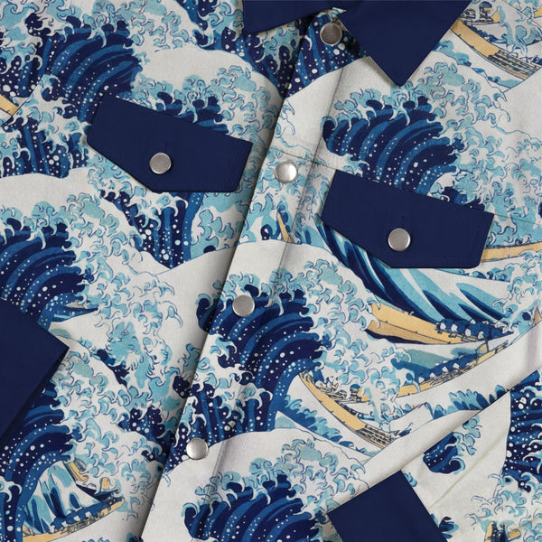 Chrisraw Great Wave Kanagawa Canvas Jacket | All-Over Print Cotton Jacket
