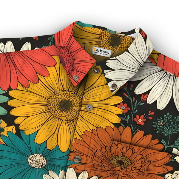 Chrisraw Colorful Chrysanthemums Long Sleeves Shirt