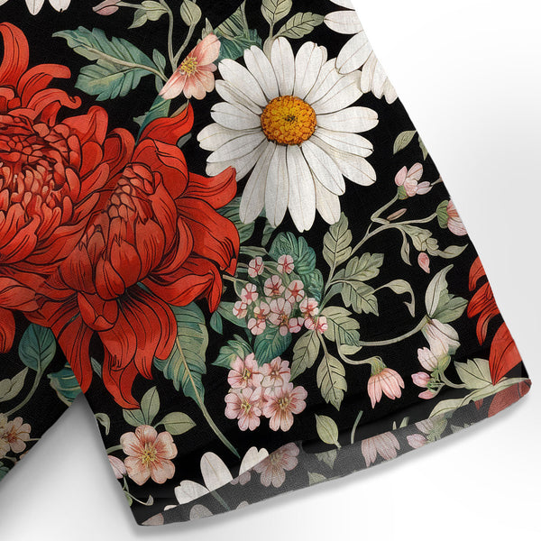 Chrisraw Crimson Daisy Hawaiian Shirt