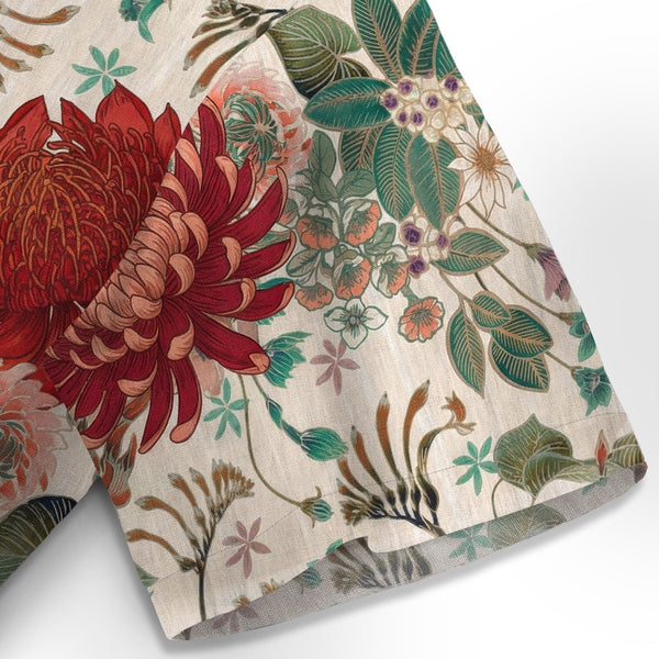 Chrisraw Crimson Daisy Hawaiian Shirt