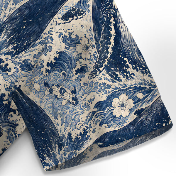 Chrisraw Blue Ocean Whale Hawaiian Shirt