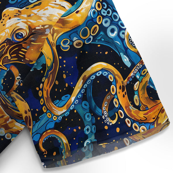 Chrisraw Blue Ocean Octopus Hawaiian Shirt