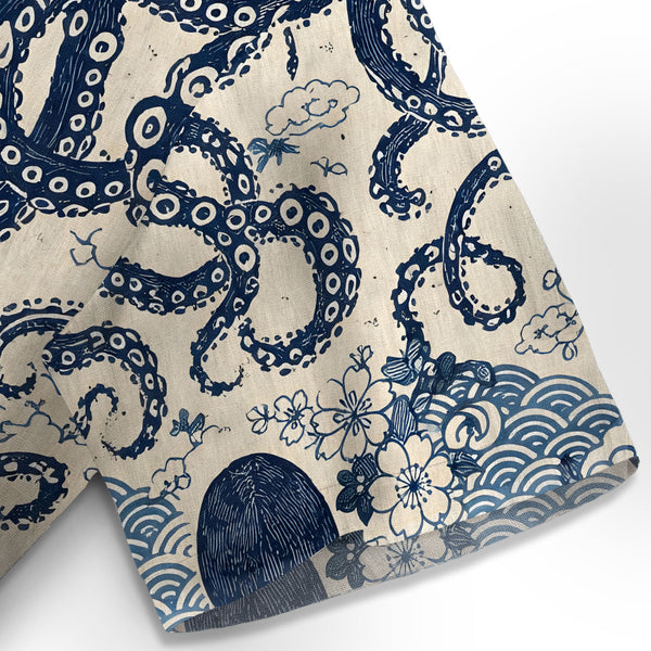 Chrisraw Blue Ocean Octopus Hawaiian Shirt