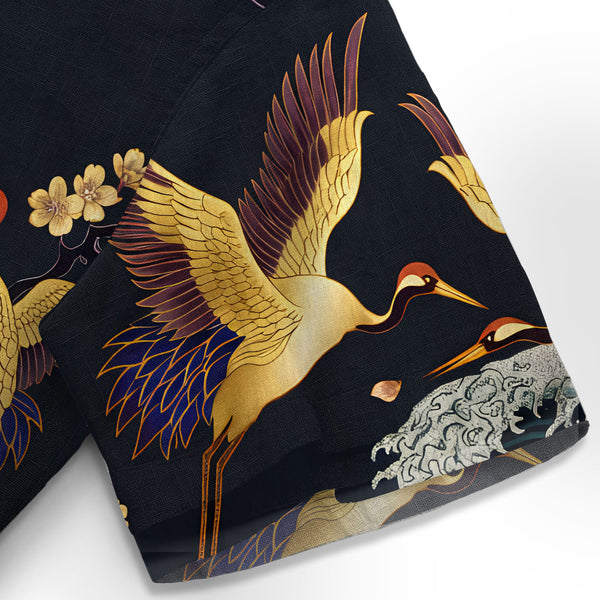 Chrisraw Cranes Dancing On The Waves Hawaiian Shirt
