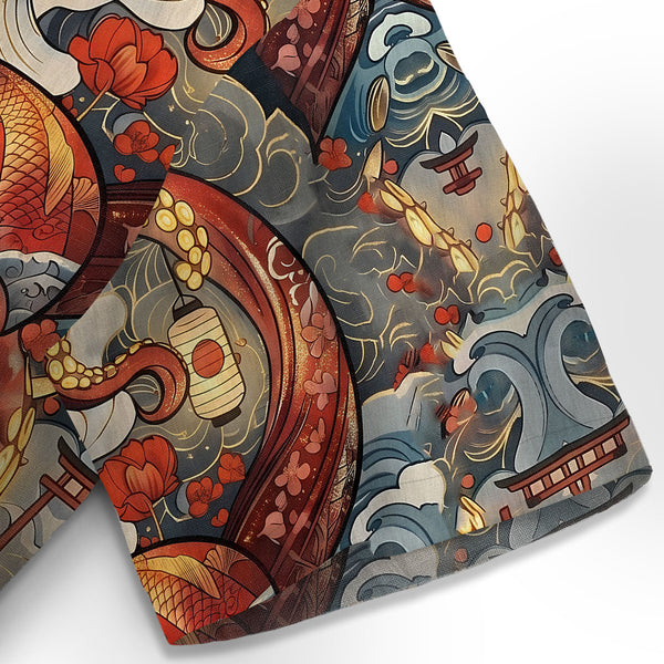 Chrisraw Octopus with Flowers and Clouds Hawaiian Shirt
