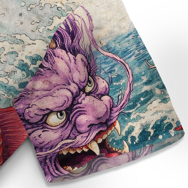 Chrisraw Dragon And Koi In The Wavesi Hawaiian Shirt