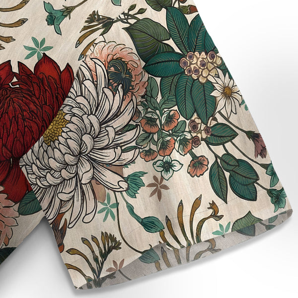 Chrisraw Crimson Daisy Hawaiian Shirt
