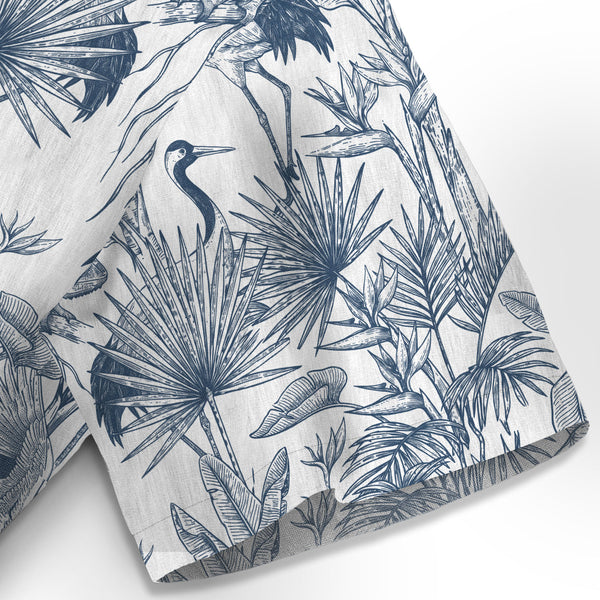 Chrisraw Crane Garden Hawaiian Shirt