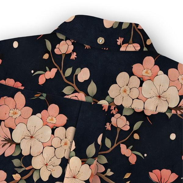 Chrisraw Kid's Japanese Blooming Sakura Ukiyo-e Short Sleeves Shirt