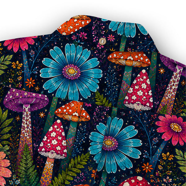 Chrisraw Kid's Japanese Yayoi Kusama Mushrooms Ukiyo-e Short Sleeves Shirt