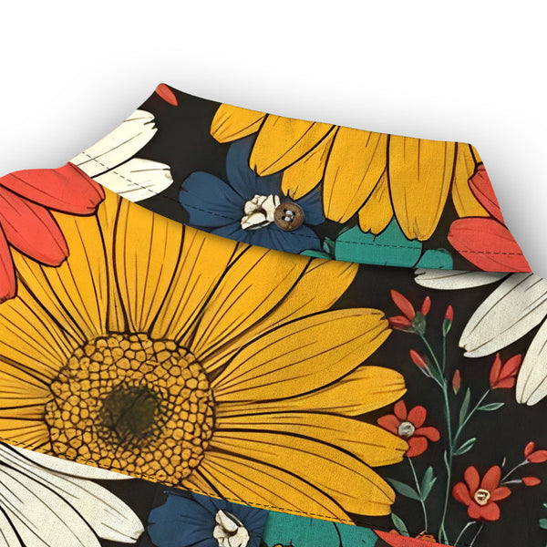 Chrisraw Colorful Chrysanthemums Long Sleeves Shirt