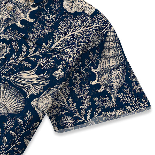 Chrisraw Men's Japanese Marine Mystery Ukiyo-e Short Sleeves Shirt
