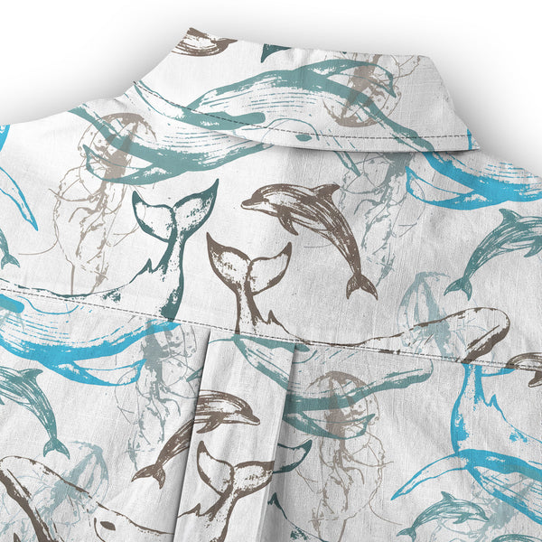 Chrisraw Women's Japanese Marine animals Ukiyo-e Short Sleeves Shirt