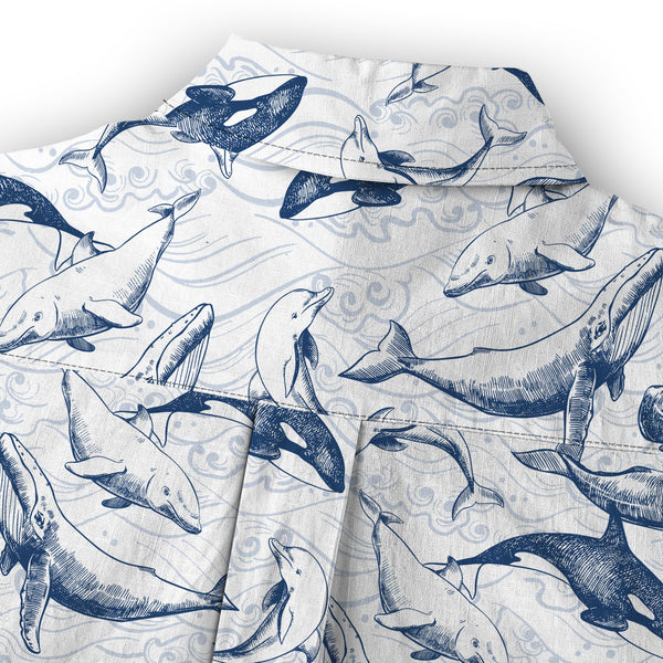 Chrisraw Women's Japanese Marine animals Ukiyo-e Short Sleeves Shirt