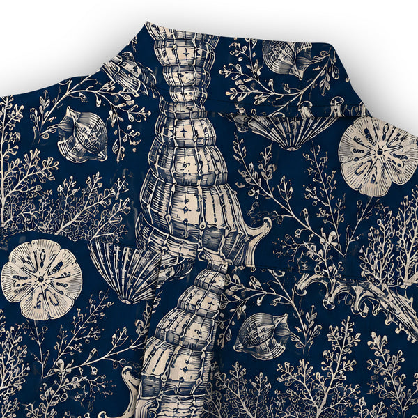 Chrisraw Women's Japanese Marine Mystery Ukiyo-e Short Sleeves Shirt