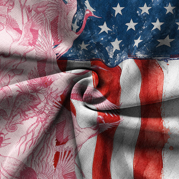 Chrisraw America 250 Pink Crane Garden Hawaiian Shirt