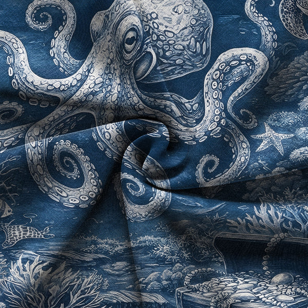 Chrisraw Blue Ocean Octopus Hawaiian Shirt