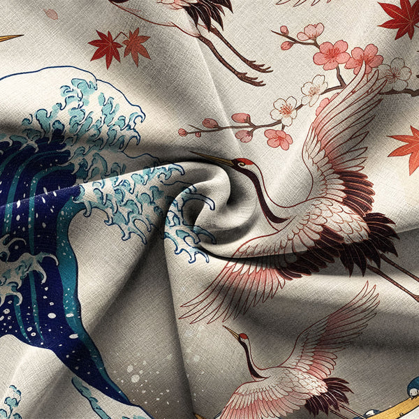 Chrisraw Cranes Dancing On The Waves Hawaiian Shirt