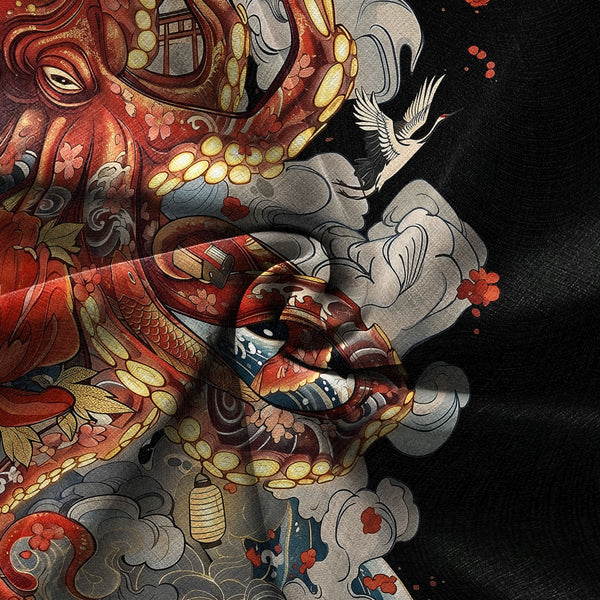 Chrisraw Octopus with Flowers and Clouds Hawaiian Shirt