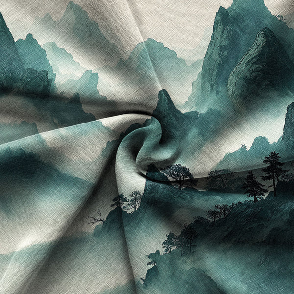 Chrisraw Misty Mountain Landscape Ink Hawaiian Shirt