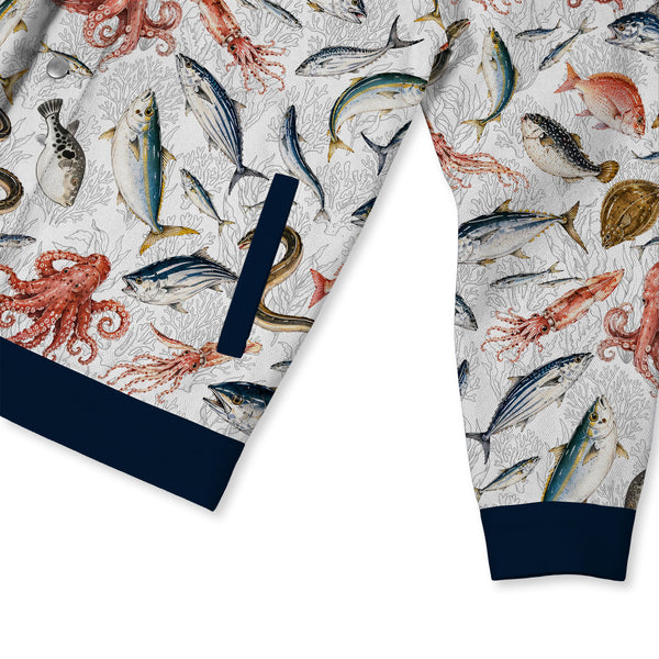 Chrisraw Sea Ocean Canvas Jacket | All-Over Print Cotton Jacket