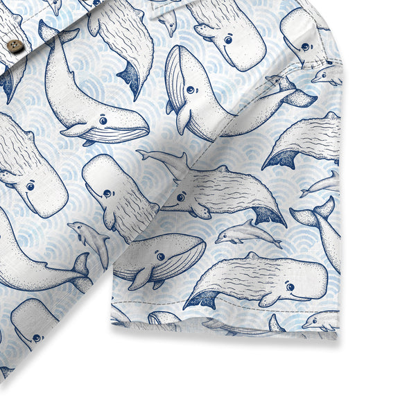 Chrisraw Women's Japanese Marine animals Ukiyo-e Short Sleeves Shirt