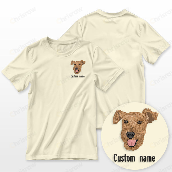 Airedale Terrier T-Shirt Embroidered Custom Name