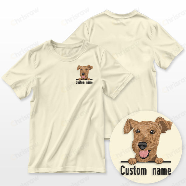 Airedale Terrier T-Shirt Embroidered Custom Name