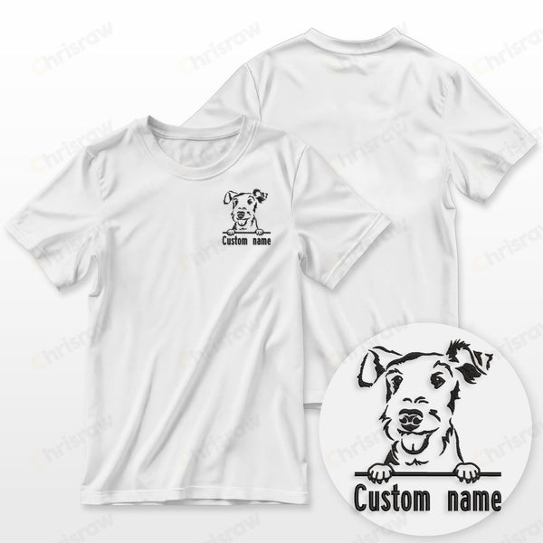 Airedale Terrier T-Shirt Embroidered Custom Name