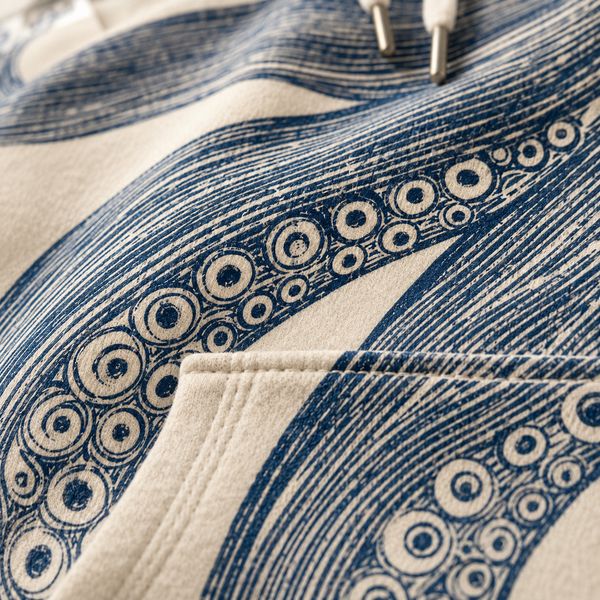 Chrisraw Odako Hoodie — Giant Octopus Linocut Print