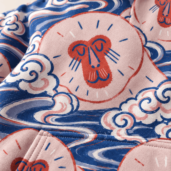 Chrisraw Sarunoyu Hoodie — Snow Monkeys in the Hot Spring Print