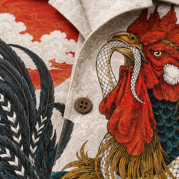 The Rooster & Serpent Shirt — Japanese Irezumi Aloha Shirt
