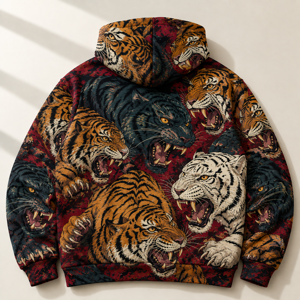 Chrisraw Tora Arashi Hoodie — Roaring Tiger Pack Print
