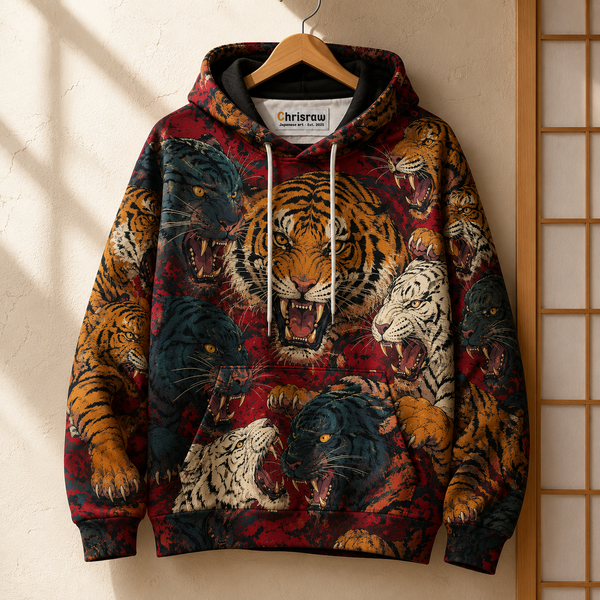 Chrisraw Tora Arashi Hoodie — Roaring Tiger Pack Print