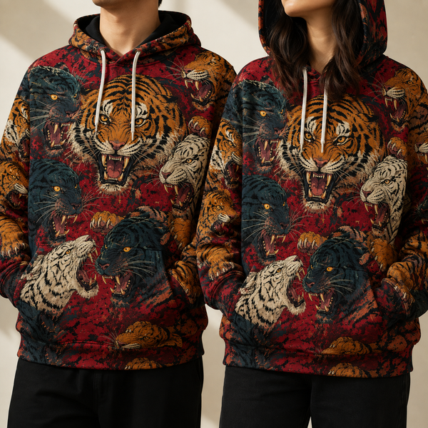 Chrisraw Tora Arashi Hoodie — Roaring Tiger Pack Print