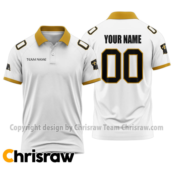 Saints Polo Custom Name & Number