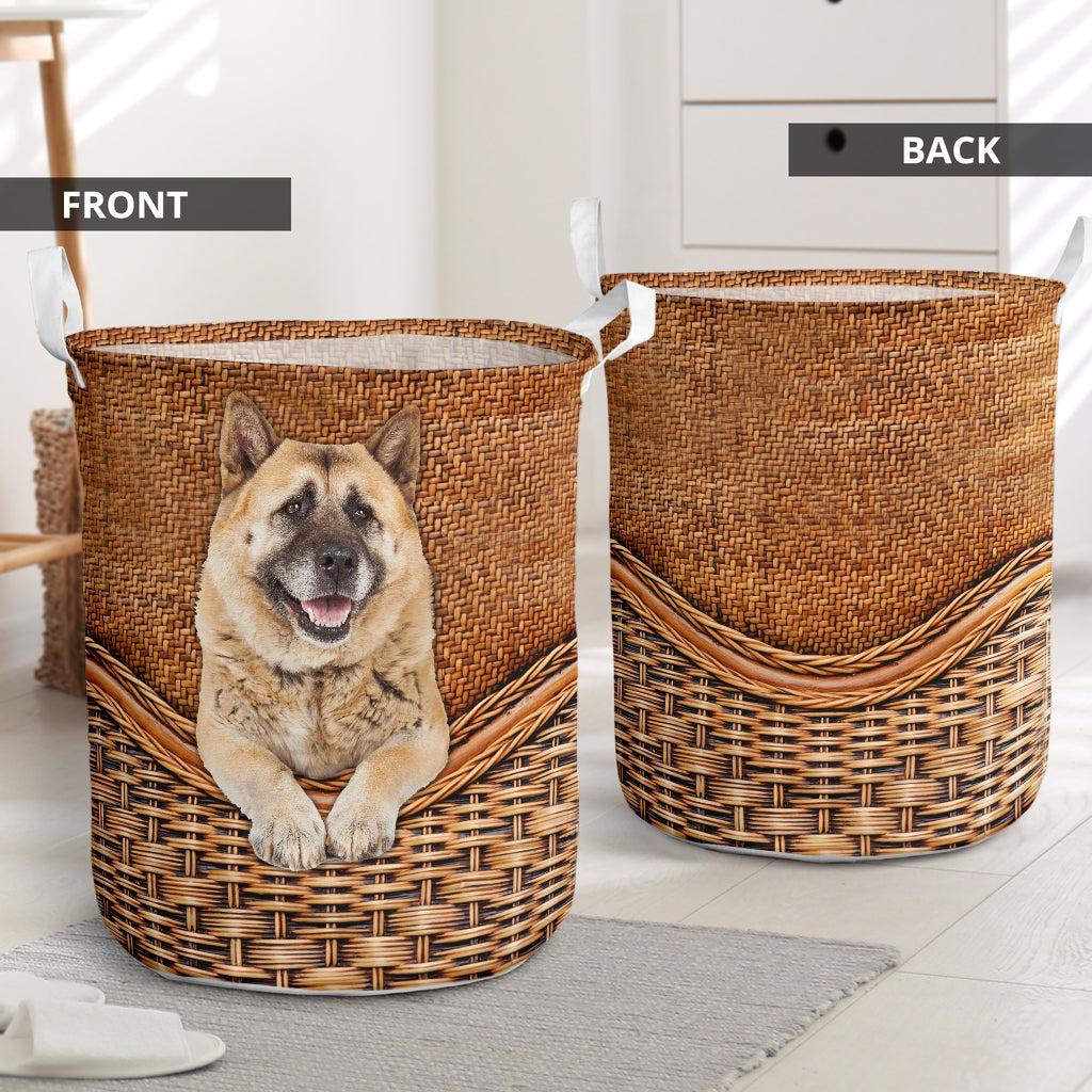Akita Rattan Texture Laundry Basket