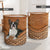 Boston Terrier Rattan Texture Laundry Basket 2