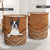 Boston Terrier Rattan Texture Laundry Basket