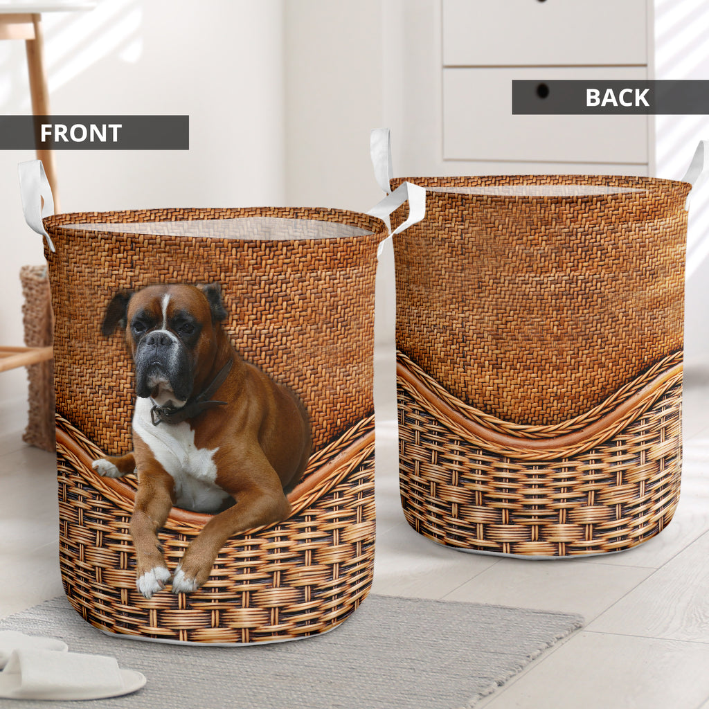 Boxer Rattan Texture Laundry Basket